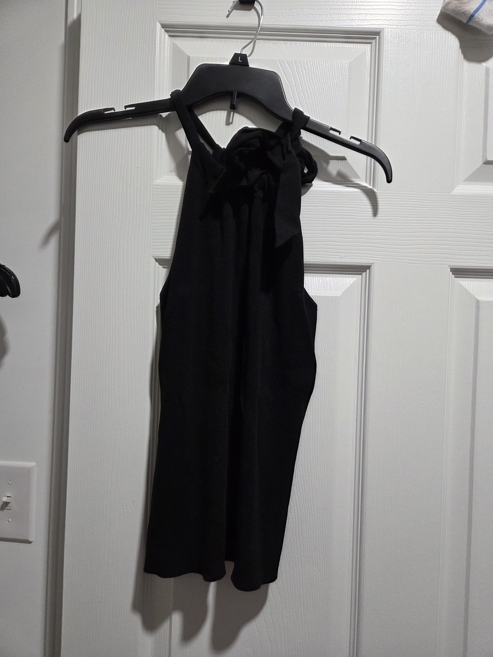 LOFT Black Halter Neck Tie Shell Top